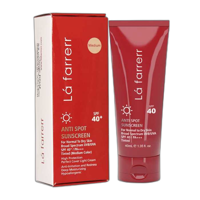 لافارر ضد آفتاب و ضد لک رنگی پوست های خشک و معمولی +SPF40(متوسط)