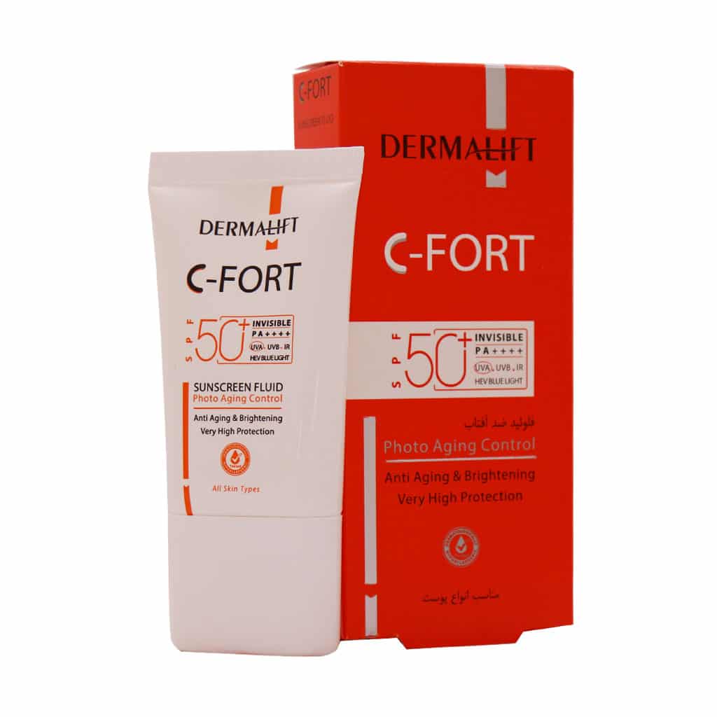 درمالیفت ضدآفتاب فلوئیدی حاوی ویتامین سی SPF 50 (سی فورت)